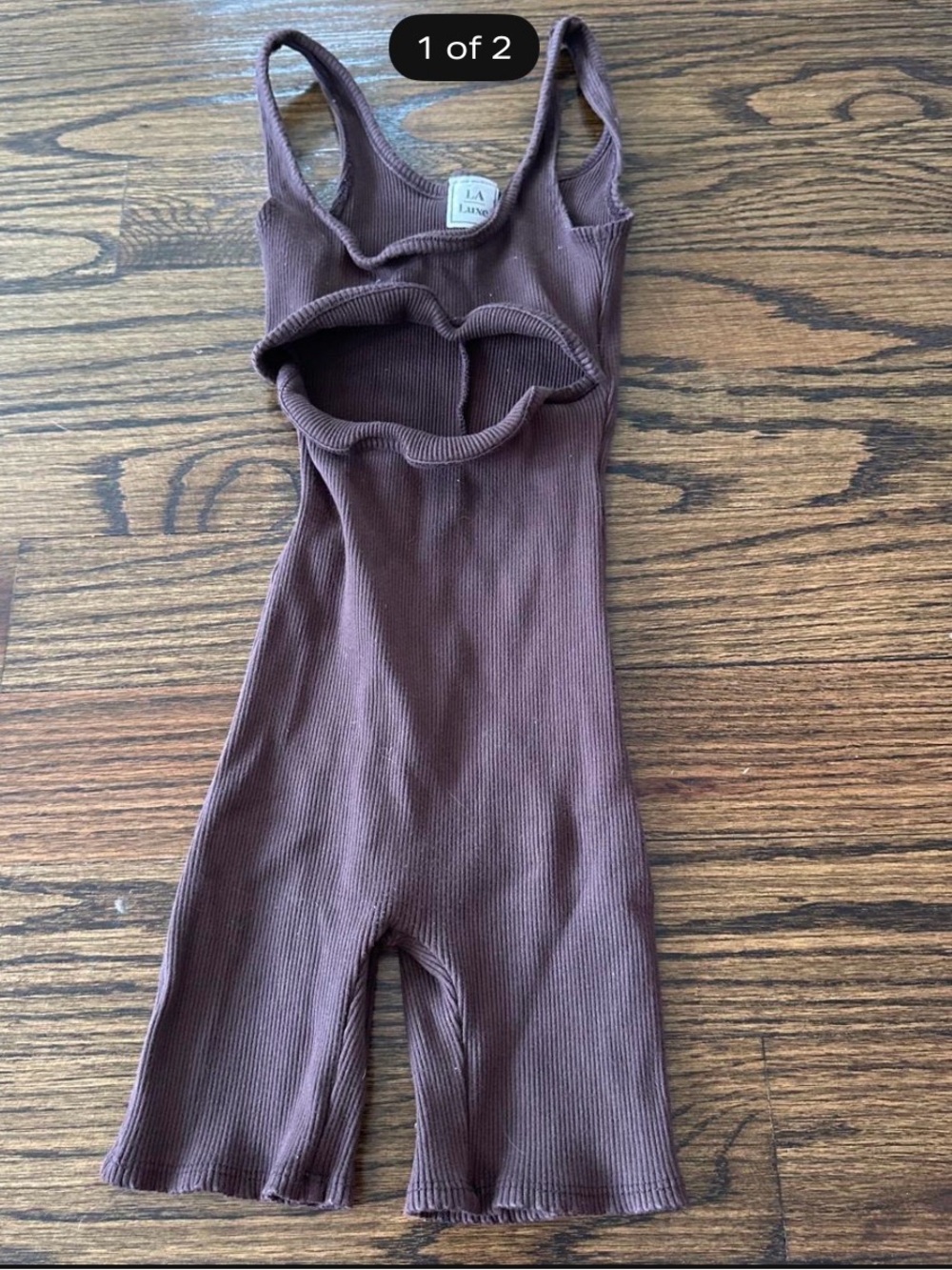La Ligne Brown Ribbed Cutout Jumpsuit